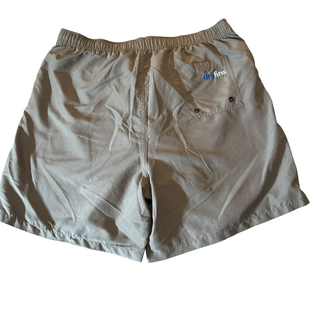 Dryfins Mens Swim Trunks XXL Grey Compression Liner Athletic Beachwear Coastal